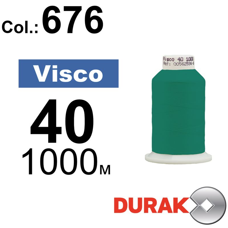 Нитки для машинної вишивки, Visco, віскоза, N40 (120D/2), довжина 1000 м., колір (0676) к6