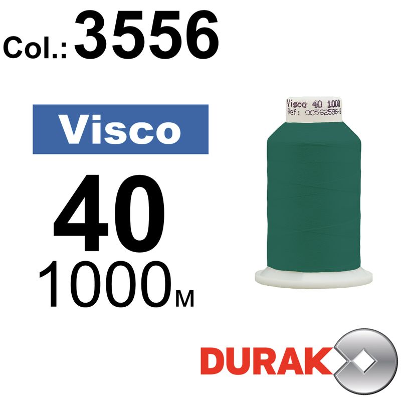 Нитки для машинной вышивки, Visco, вискоза, N40 (120D/2), длина 1000 м., цвет (3556) к6