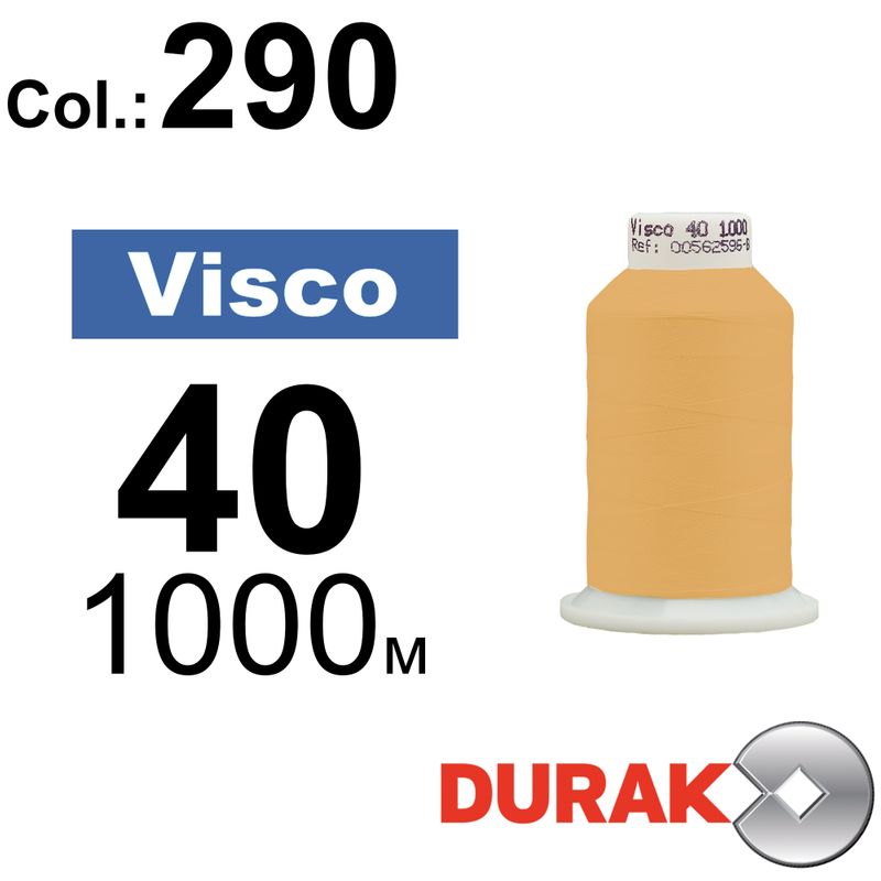 Нитки для машинної вишивки, Visco, віскоза, N40 (120D/2), довжина 1000 м., колір (0290) к7