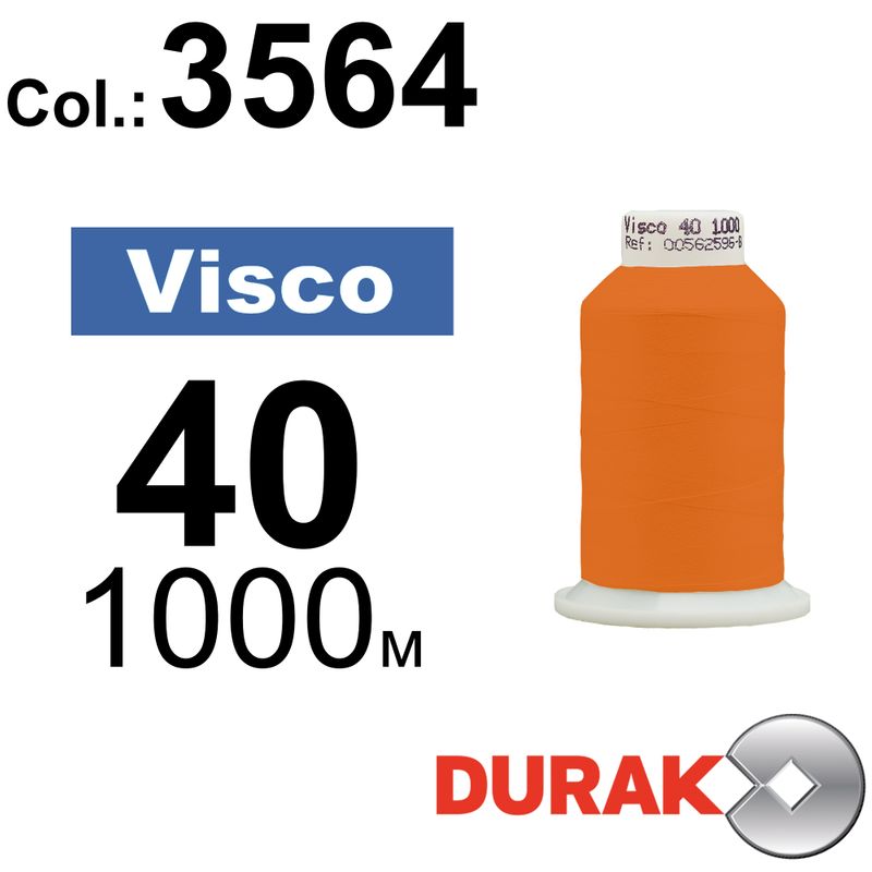 Нитки для машинной вышивки, Visco, вискоза, N40 (120D/2), длина 1000 м., цвет (3564) к7
