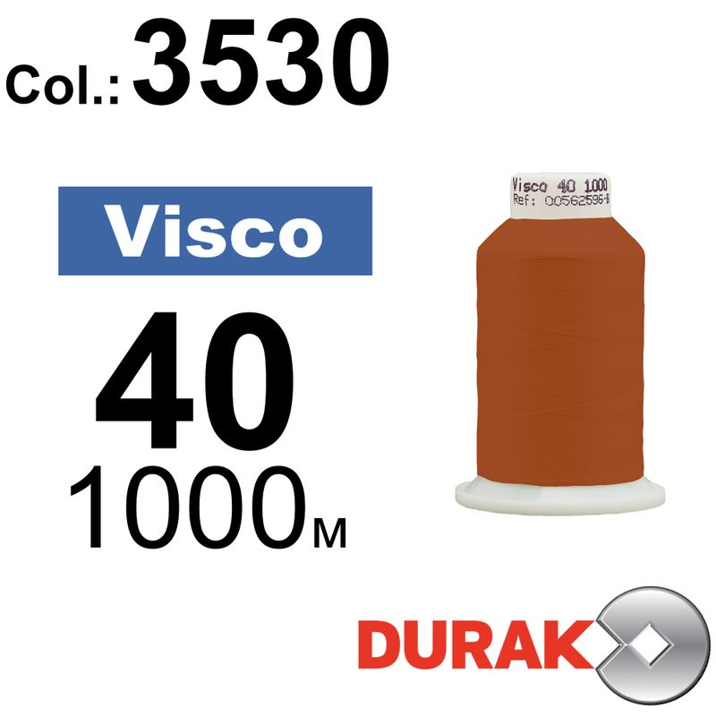 Нитки для машинной вышивки, Visco, вискоза, N40 (120D/2), длина 1000 м., цвет (3530) к7