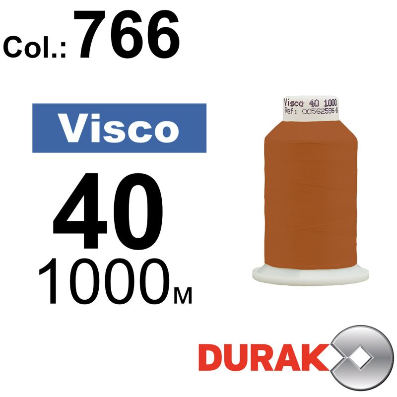 Нитки для машинної вишивки, Visco, віскоза, N40 (120D/2), довжина 1000 м., колір (0766) к7