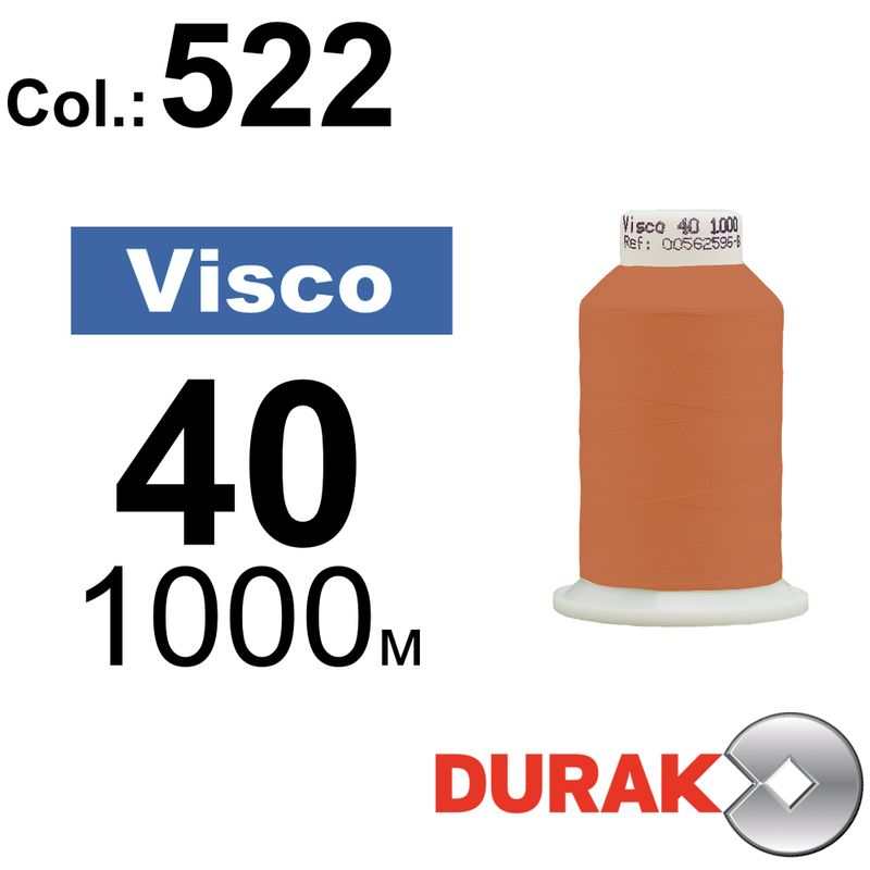 Нитки для машинной вышивки, Visco, вискоза, N40 (120D/2), длина 1000 м., цвет (0522) к7