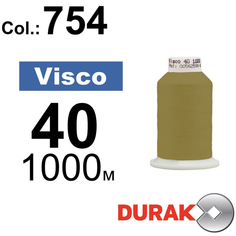 Нитки для машинної вишивки, Visco, віскоза, N40 (120D/2), довжина 1000 м., колір (0754) к8