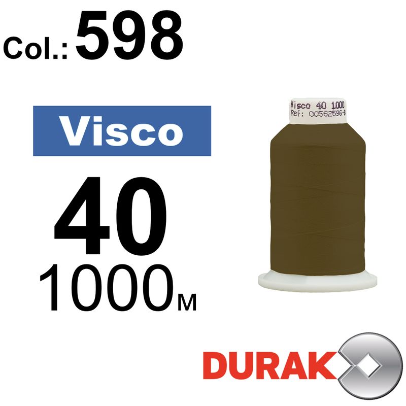 Нитки для машинной вышивки, Visco, вискоза, N40 (120D/2), длина 1000 м., цвет (0598) к8