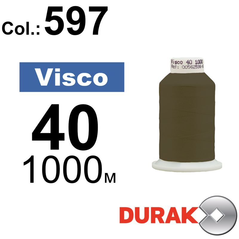 Нитки для машинной вышивки, Visco, вискоза, N40 (120D/2), длина 1000 м., цвет (0597) к8