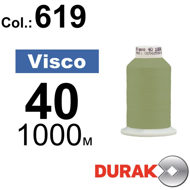 Нитки для машинной вышивки, Visco, вискоза, N40 (120D/2), длина 1000 м., цвет (0619) к8