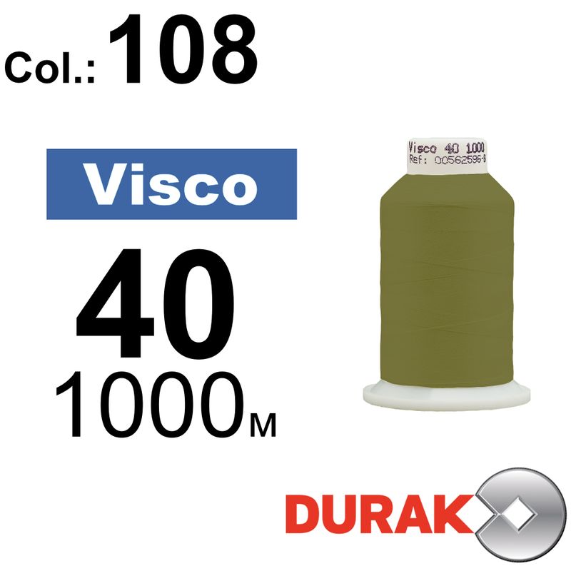 Нитки для машинной вышивки, Visco, вискоза, N40 (120D/2), длина 1000 м., цвет (0108) к8