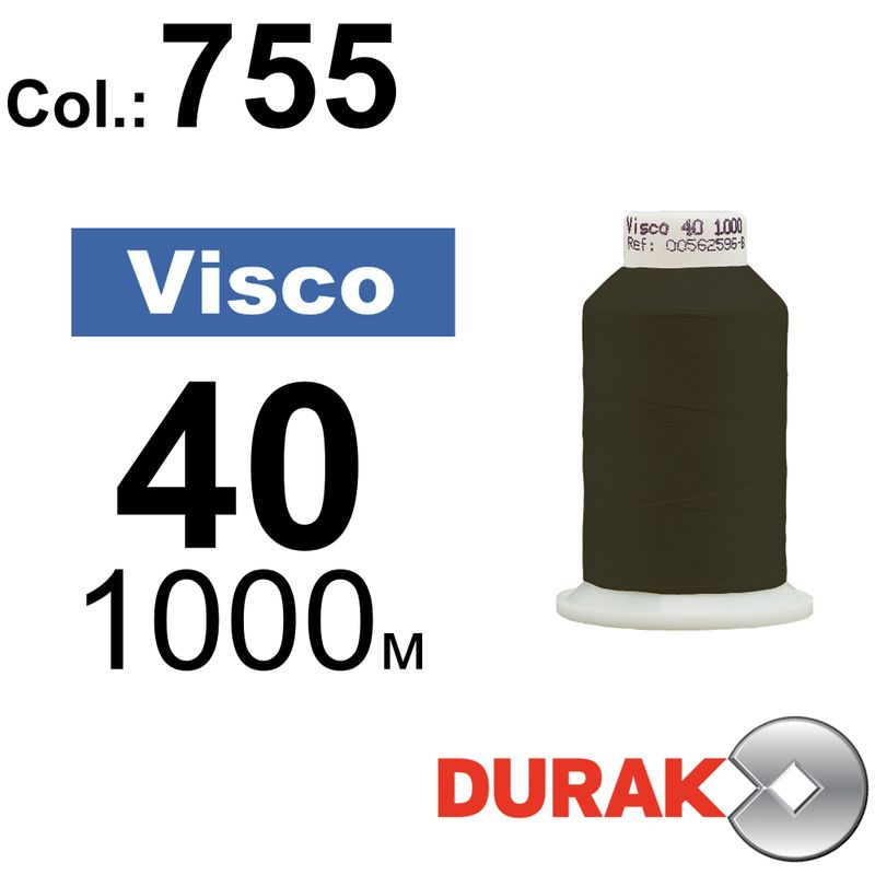 Нитки для машинної вишивки, Visco, віскоза, N40 (120D/2), довжина 1000 м., колір (0755) к8