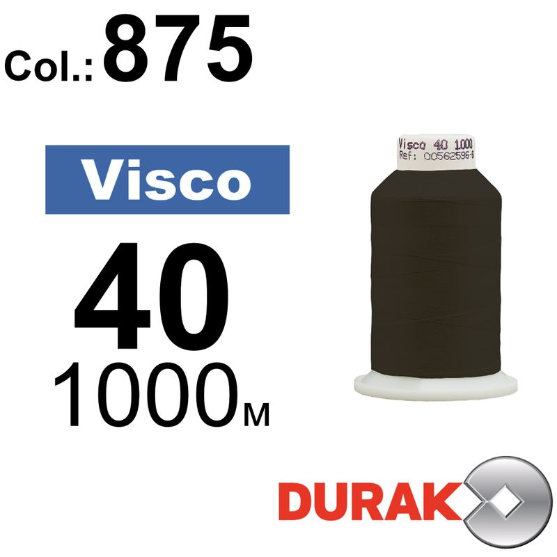 Нитки для машинної вишивки, Visco, віскоза, N40 (120D/2), довжина 1000 м., колір (0875) к8