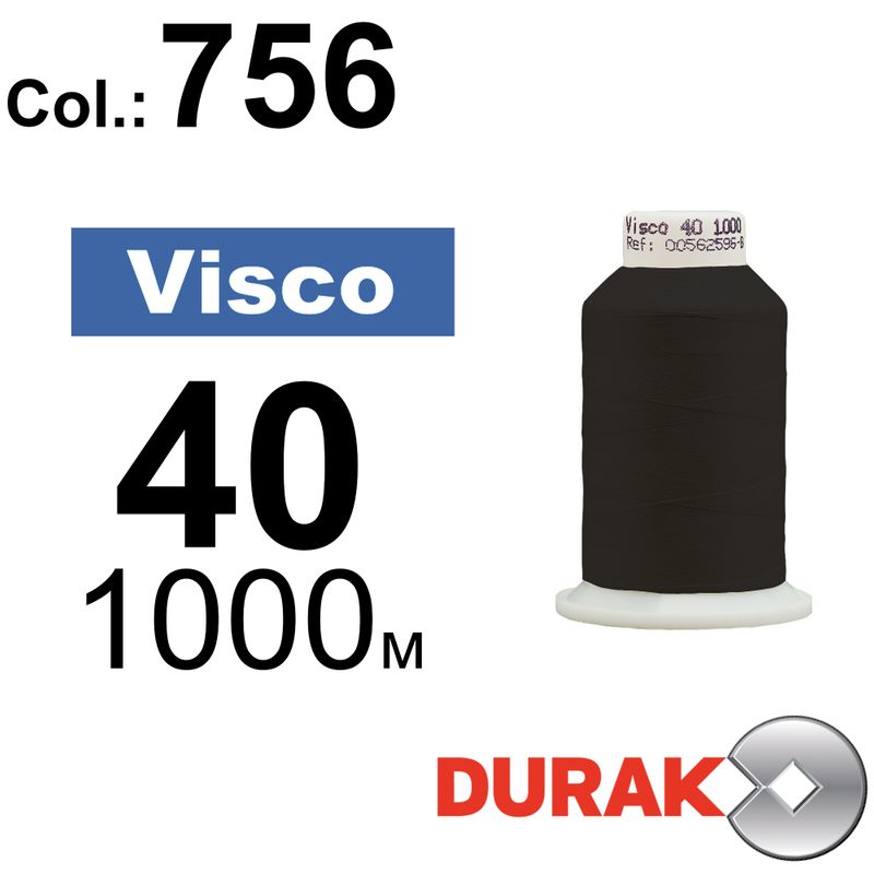 Нитки для машинної вишивки, Visco, віскоза, N40 (120D/2), довжина 1000 м., колір (0756) к8