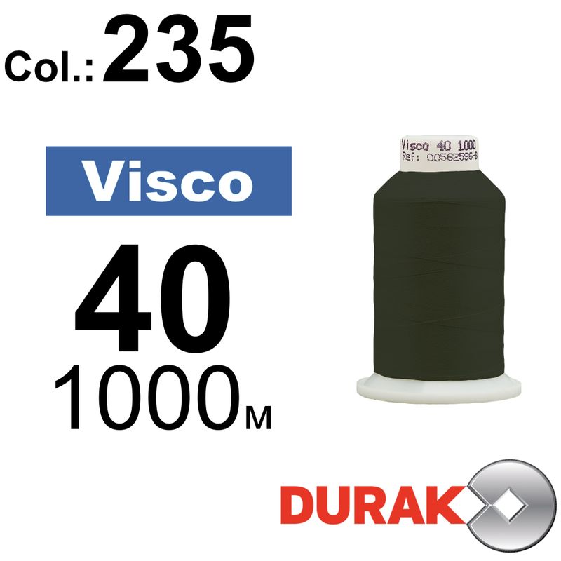 Нитки для машинної вишивки, Visco, віскоза, N40 (120D/2), довжина 1000 м., колір (0235) к8
