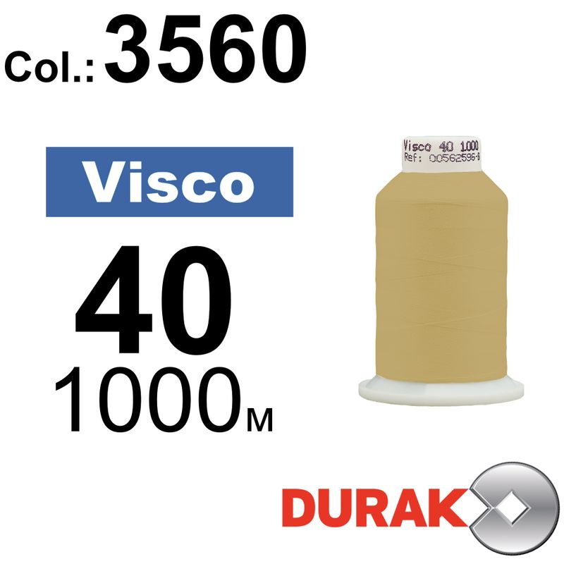 Нитки для машинной вышивки, Visco, вискоза, N40 (120D/2), длина 1000 м., цвет (3560) к9