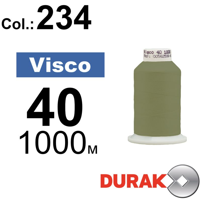 Нитки для машинної вишивки, Visco, віскоза, N40 (120D/2), довжина 1000 м., колір (0234) к9