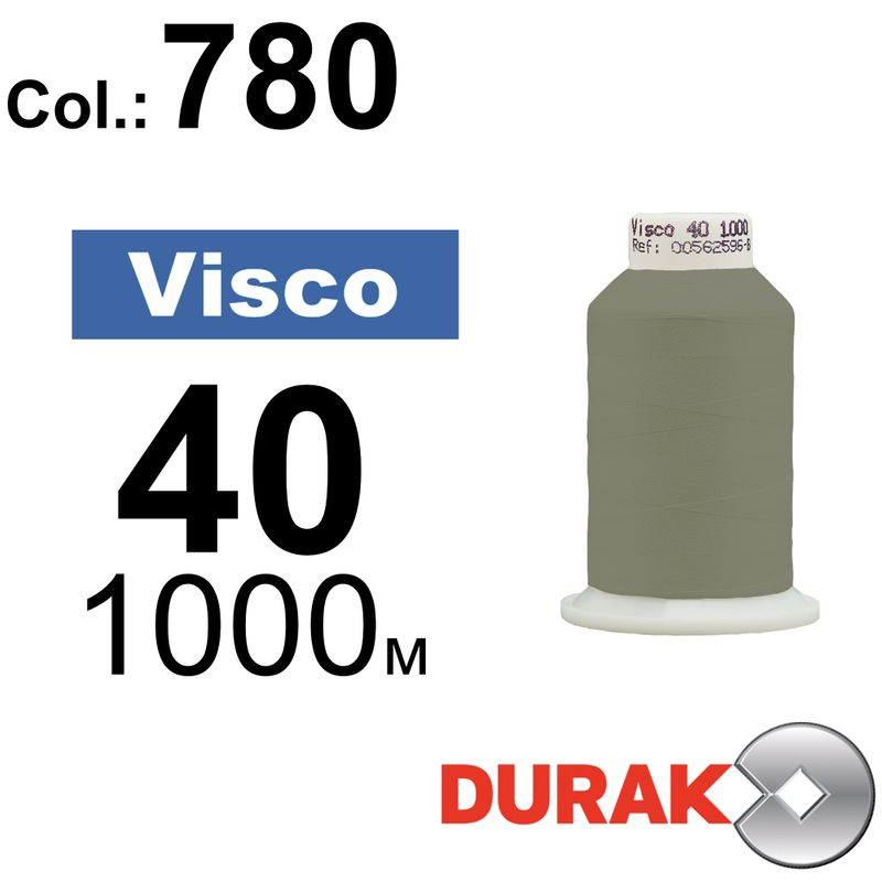 Нитки для машинної вишивки, Visco, віскоза, N40 (120D/2), довжина 1000 м., колір (0780) к9
