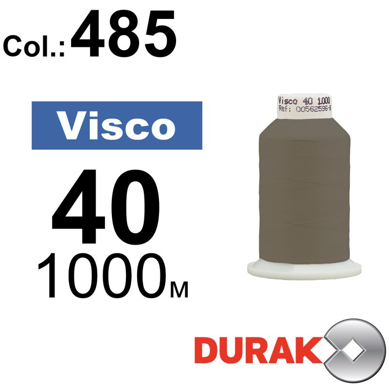 Нитки для машинної вишивки, Visco, віскоза, N40 (120D/2), довжина 1000 м., колір (0485) к9