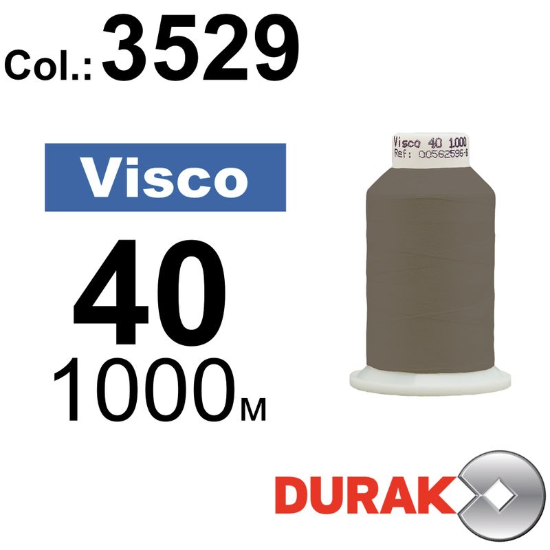 Нитки для машинной вышивки, Visco, вискоза, N40 (120D/2), длина 1000 м., цвет (3529) к9