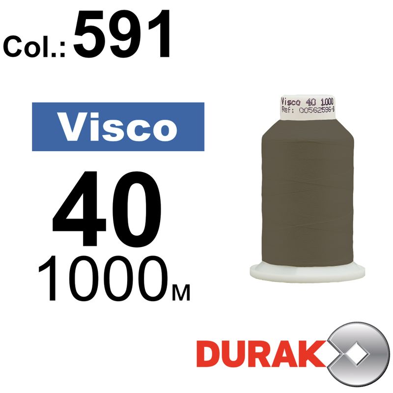 Нитки для машинной вышивки, Visco, вискоза, N40 (120D/2), длина 1000 м., цвет (0591) к9