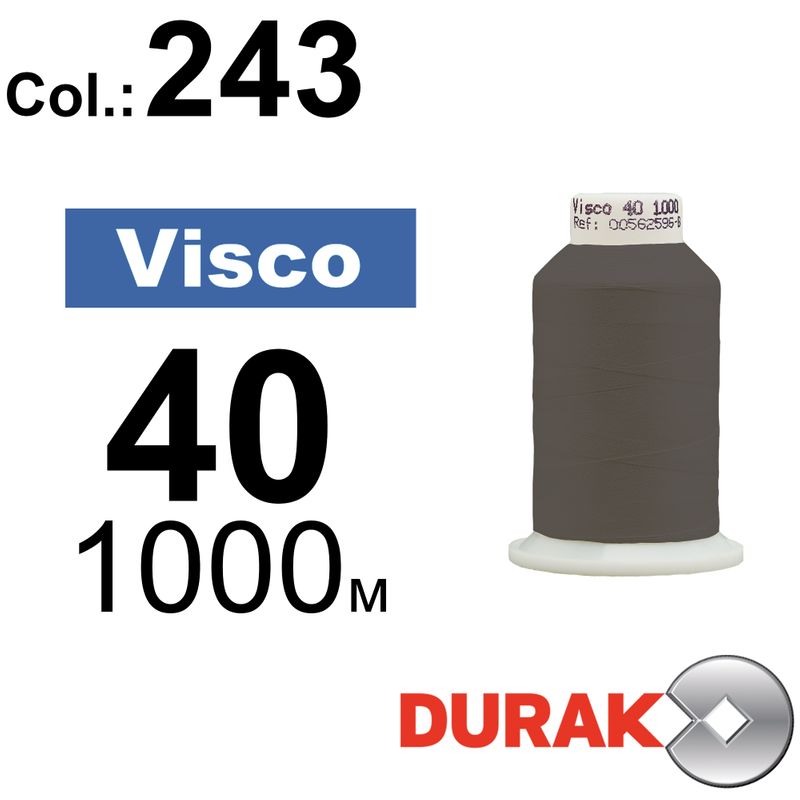 Нитки для машинної вишивки, Visco, віскоза, N40 (120D/2), довжина 1000 м., колір (0243) к9