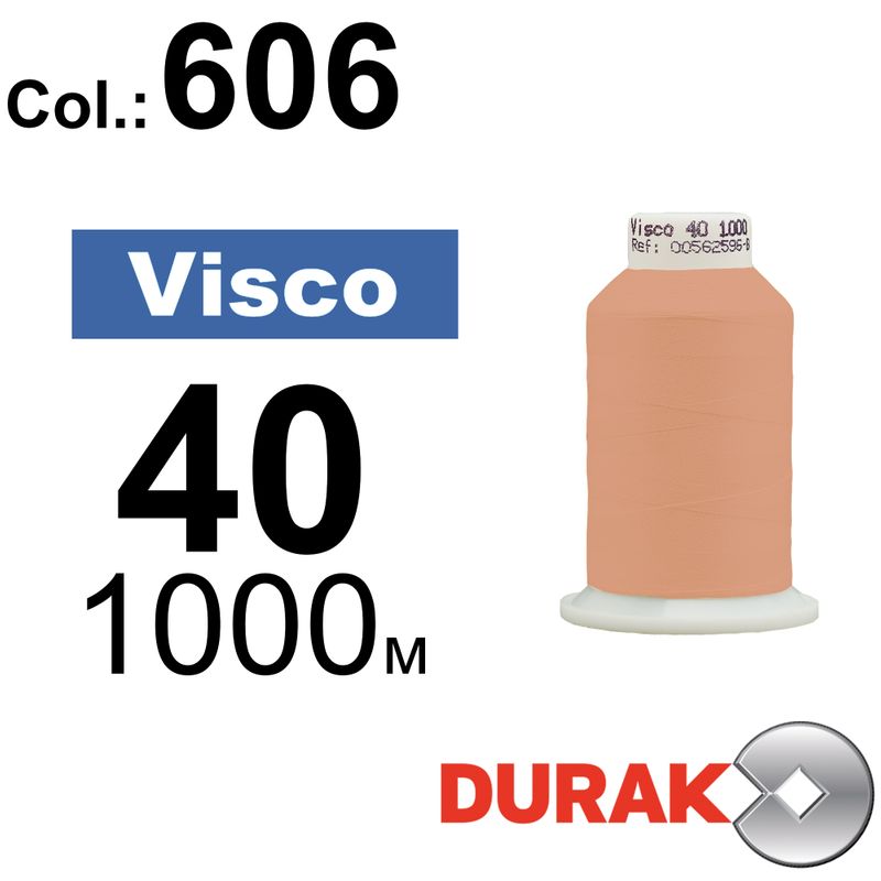 Нитки для машинної вишивки, Visco, віскоза, N40 (120D/2), довжина 1000 м., колір (0606) к10