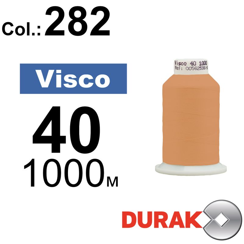 Нитки для машинної вишивки, Visco, віскоза, N40 (120D/2), довжина 1000 м., колір (0282) к10