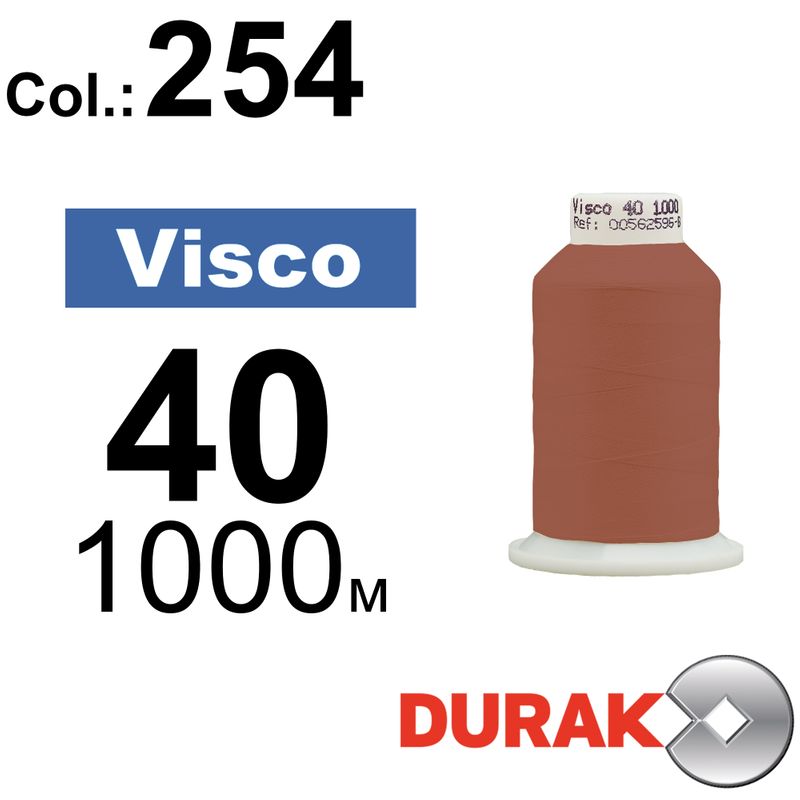 Нитки для машинної вишивки, Visco, віскоза, N40 (120D/2), довжина 1000 м., колір (0254) к10
