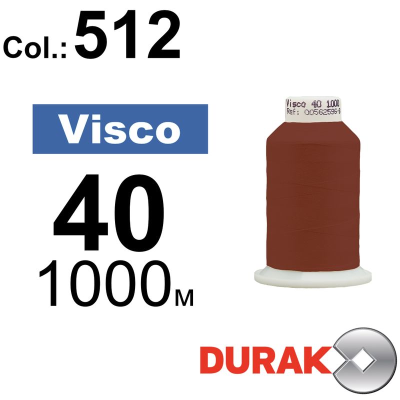 Нитки для машинной вышивки, Visco, вискоза, N40 (120D/2), длина 1000 м., цвет (0512) к10