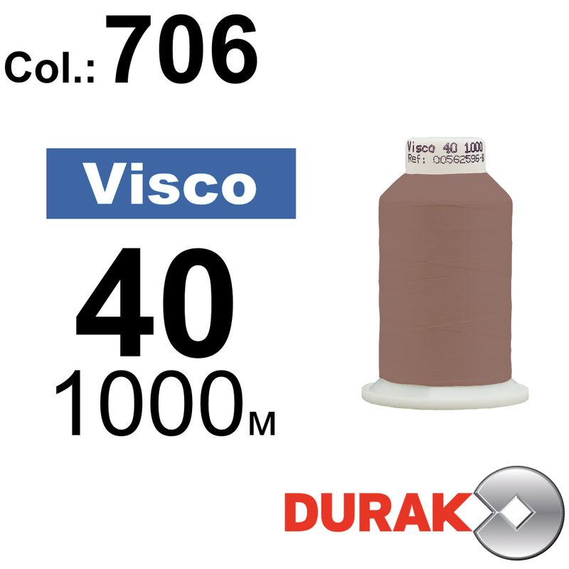 Нитки для машинної вишивки, Visco, віскоза, N40 (120D/2), довжина 1000 м., колір (0706) к10