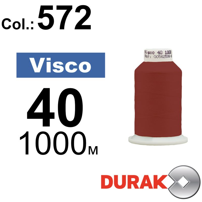 Нитки для машинной вышивки, Visco, вискоза, N40 (120D/2), длина 1000 м., цвет (0572) к10