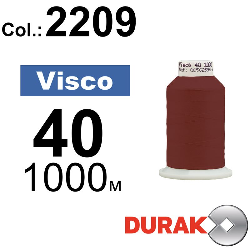 Нитки для машинної вишивки, Visco, віскоза, N40 (120D/2), довжина 1000 м., колір (2209) к10