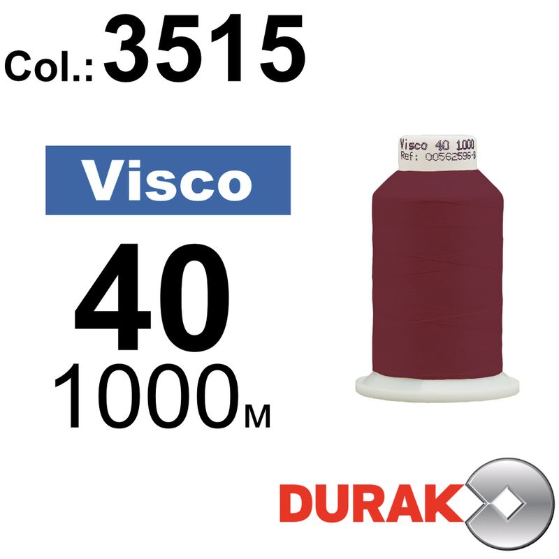 Нитки для машинной вышивки, Visco, вискоза, N40 (120D/2), длина 1000 м., цвет (3515) к11
