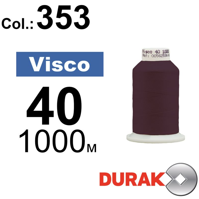 Нитки для машинної вишивки, Visco, віскоза, N40 (120D/2), довжина 1000 м., колір (0353) к11