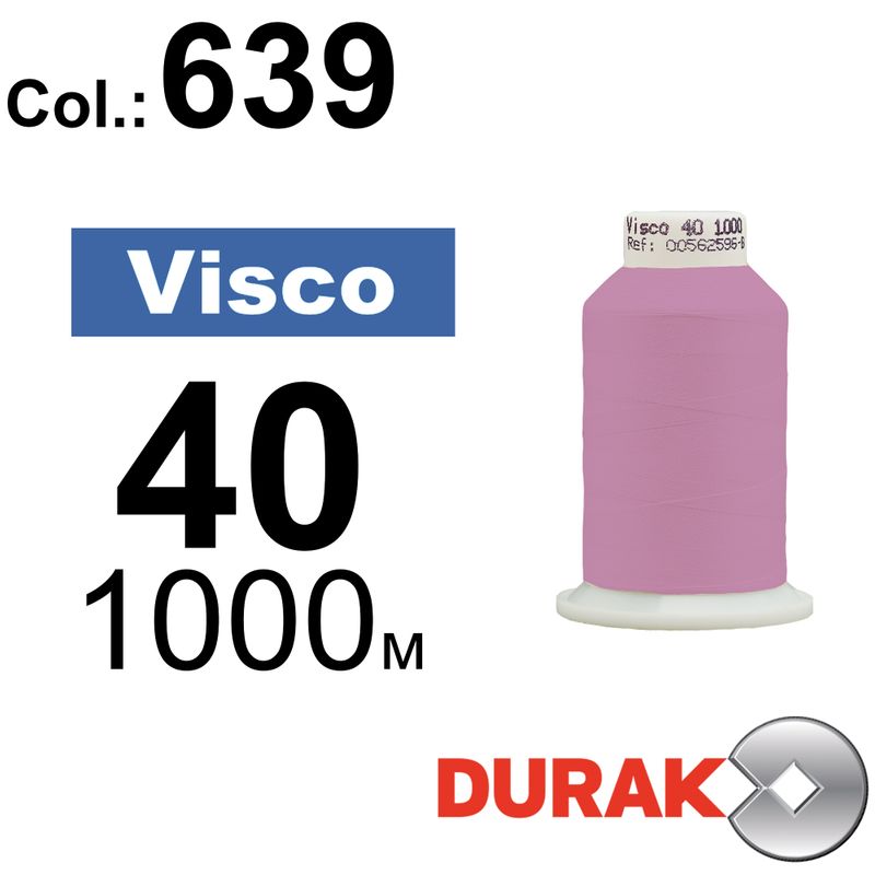 Нитки для машинної вишивки, Visco, віскоза, N40 (120D/2), довжина 1000 м., колір (0639) к12
