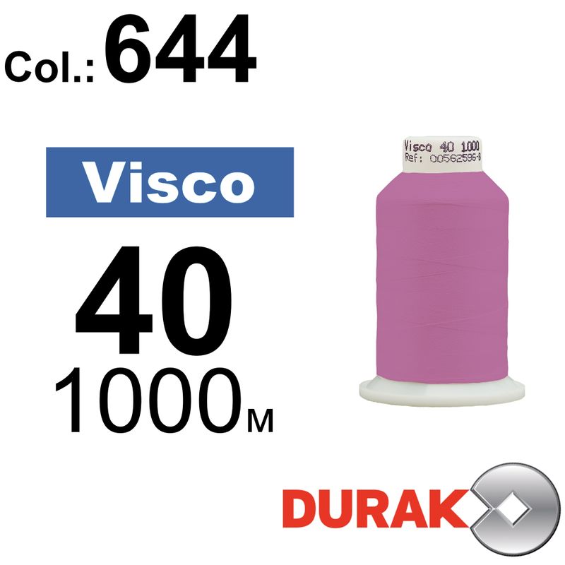 Нитки для машинної вишивки, Visco, віскоза, N40 (120D/2), довжина 1000 м., колір (0644) к12