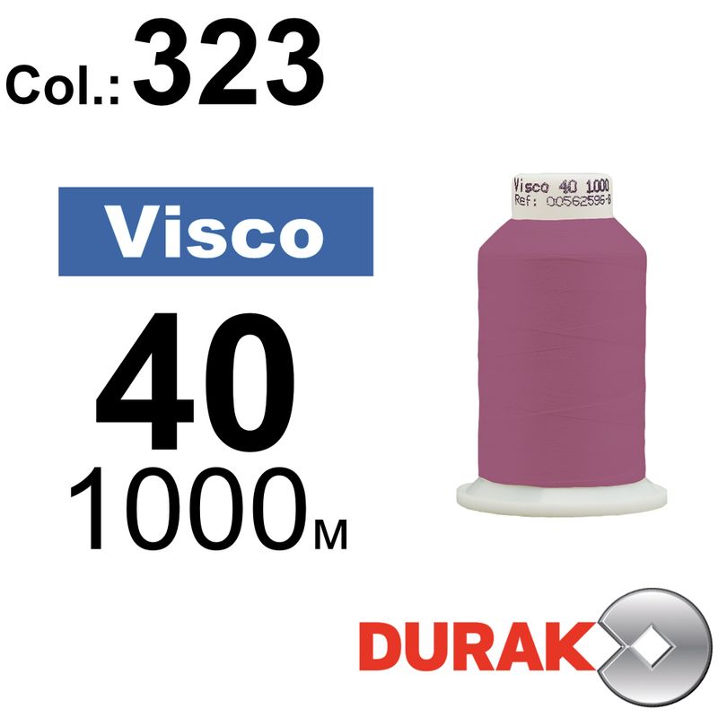 Нитки для машинної вишивки, Visco, віскоза, N40 (120D/2), довжина 1000 м., колір (0323) к12
