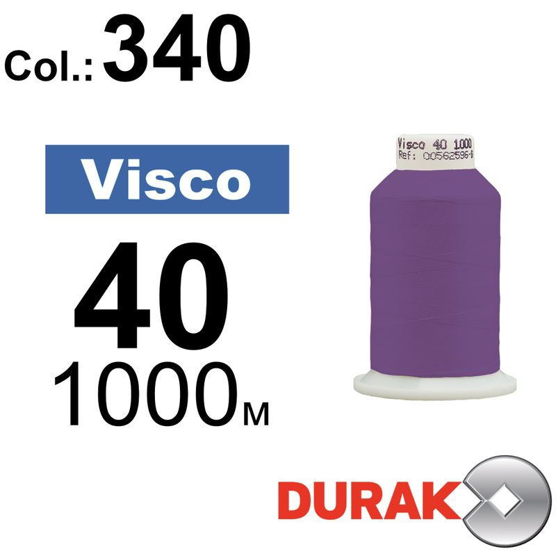 Нитки для машинної вишивки, Visco, віскоза, N40 (120D/2), довжина 1000 м., колір (0340) к12