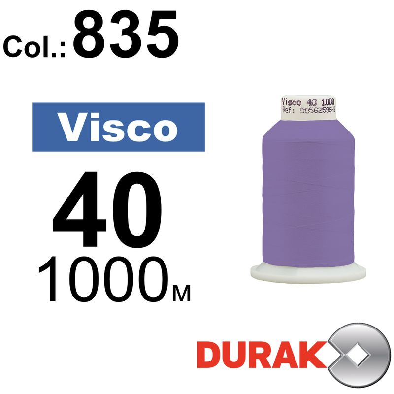 Нитки для машинної вишивки, Visco, віскоза, N40 (120D/2), довжина 1000 м., колір (0835) к12