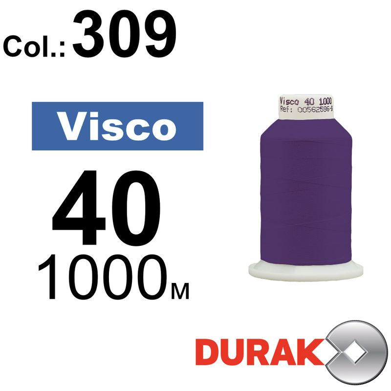 Нитки для машинної вишивки, Visco, віскоза, N40 (120D/2), довжина 1000 м., колір (0309) к12
