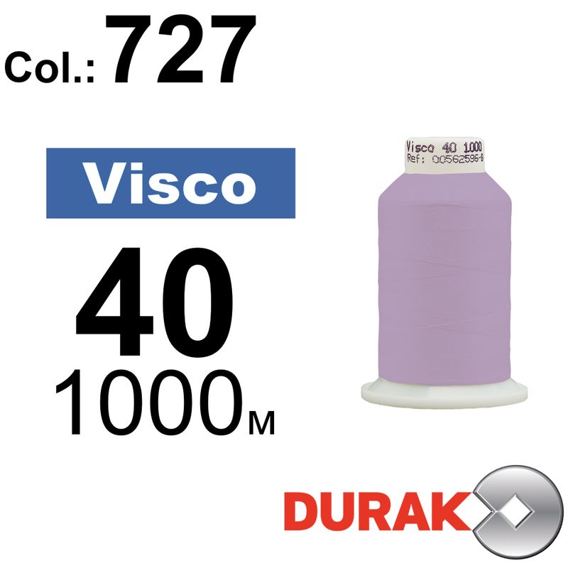 Нитки для машинної вишивки, Visco, віскоза, N40 (120D/2), довжина 1000 м., колір (0727) к13