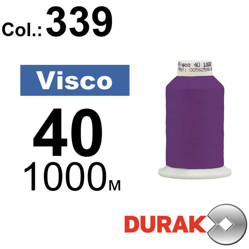 Нитки для машинної вишивки, Visco, віскоза, N40 (120D/2), довжина 1000 м., колір (0339) к13