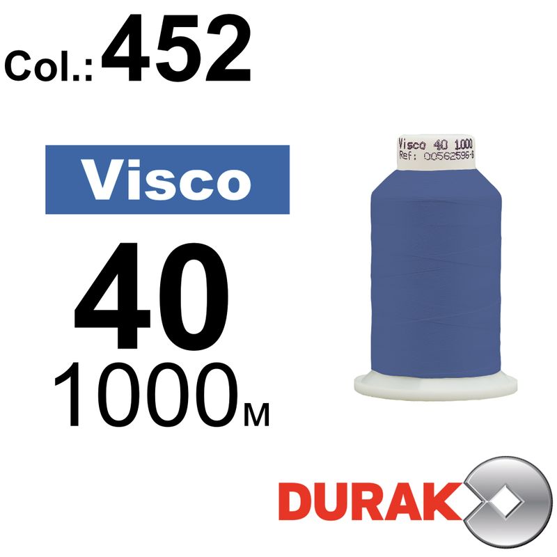 Нитки для машинної вишивки, Visco, віскоза, N40 (120D/2), довжина 1000 м., колір (0452) к13