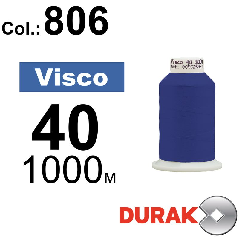 Нитки для машинної вишивки, Visco, віскоза, N40 (120D/2), довжина 1000 м., колір (0806) к13