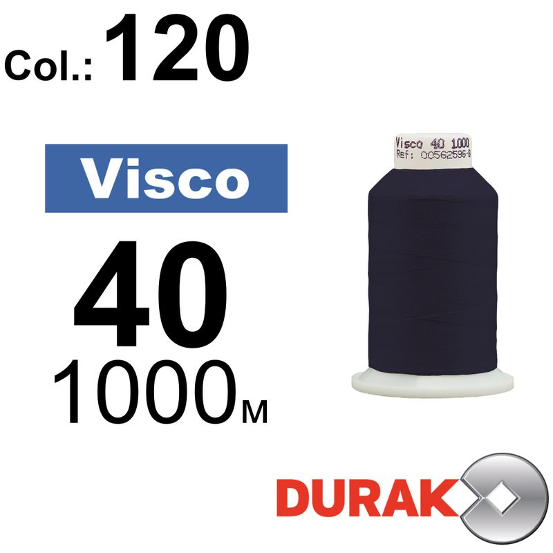 Нитки для машинной вышивки, Visco, вискоза, N40 (120D/2), длина 1000 м., цвет (0120) к13