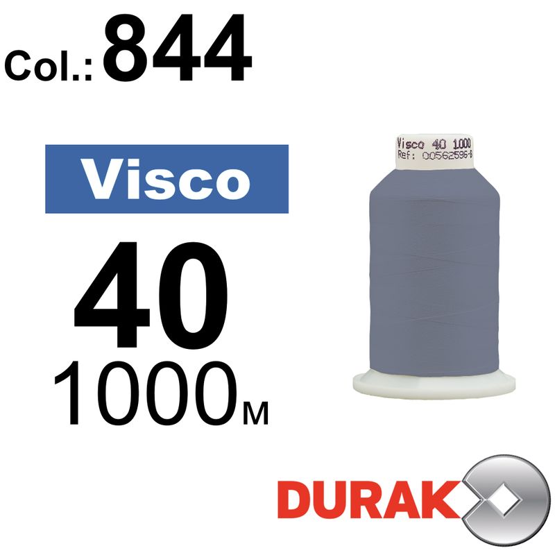 Нитки для машинної вишивки, Visco, віскоза, N40 (120D/2), довжина 1000 м., колір (0844) к14