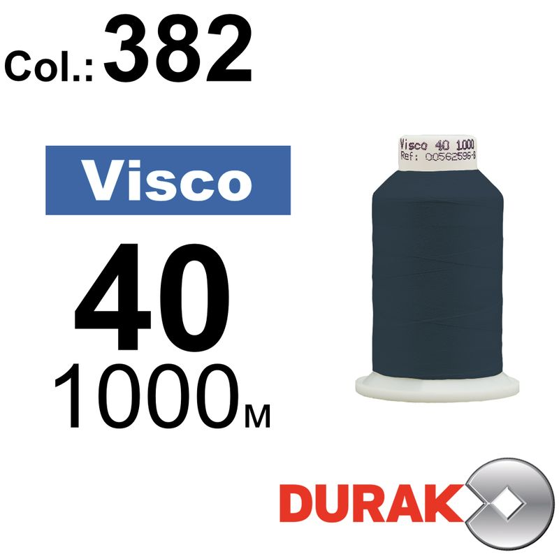 Нитки для машинної вишивки, Visco, віскоза, N40 (120D/2), довжина 1000 м., колір (0382) к14