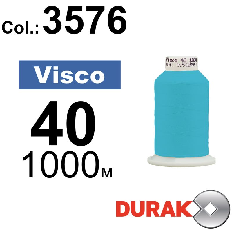 Нитки для машинной вышивки, Visco, вискоза, N40 (120D/2), длина 1000 м., цвет (3576) к15