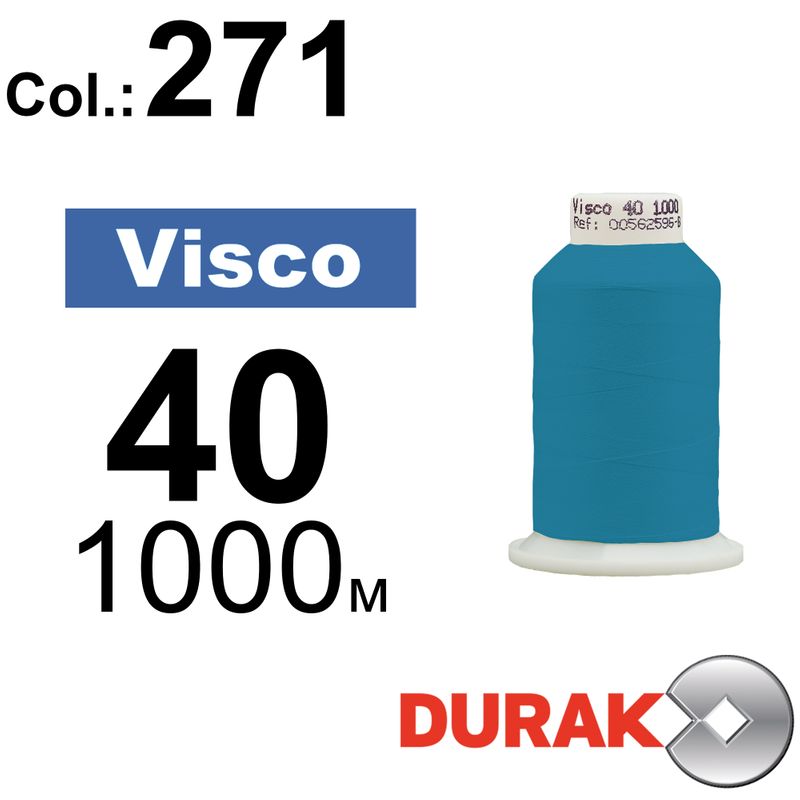 Нитки для машинної вишивки, Visco, віскоза, N40 (120D/2), довжина 1000 м., колір (0271) к15