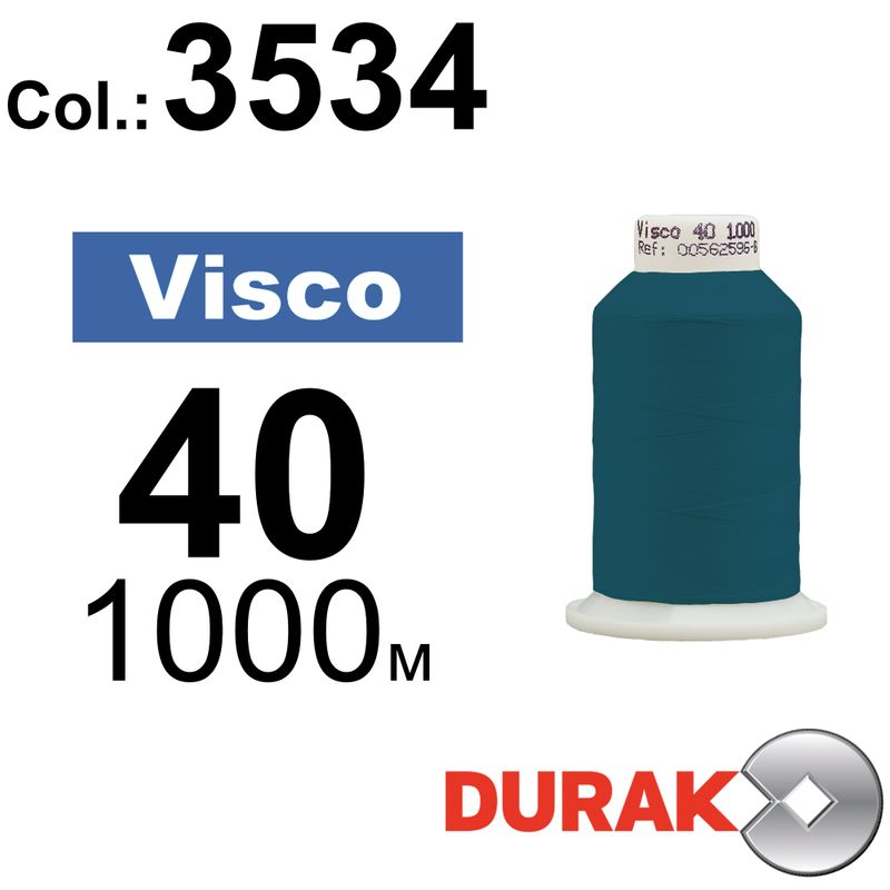 Нитки для машинной вышивки, Visco, вискоза, N40 (120D/2), длина 1000 м., цвет (3534) к15