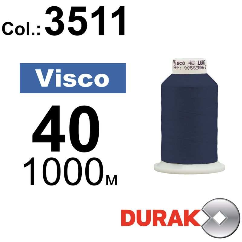 Нитки для машинной вышивки, Visco, вискоза, N40 (120D/2), длина 1000 м., цвет (3511) к15