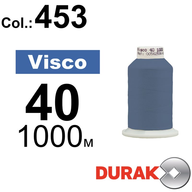 Нитки для машинної вишивки, Visco, віскоза, N40 (120D/2), довжина 1000 м., колір (0453) к15